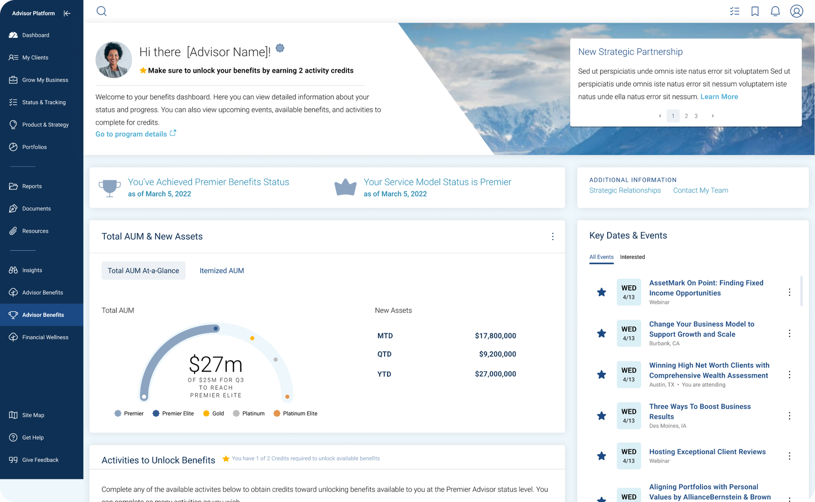 eWM 3 Dashboard Mockup