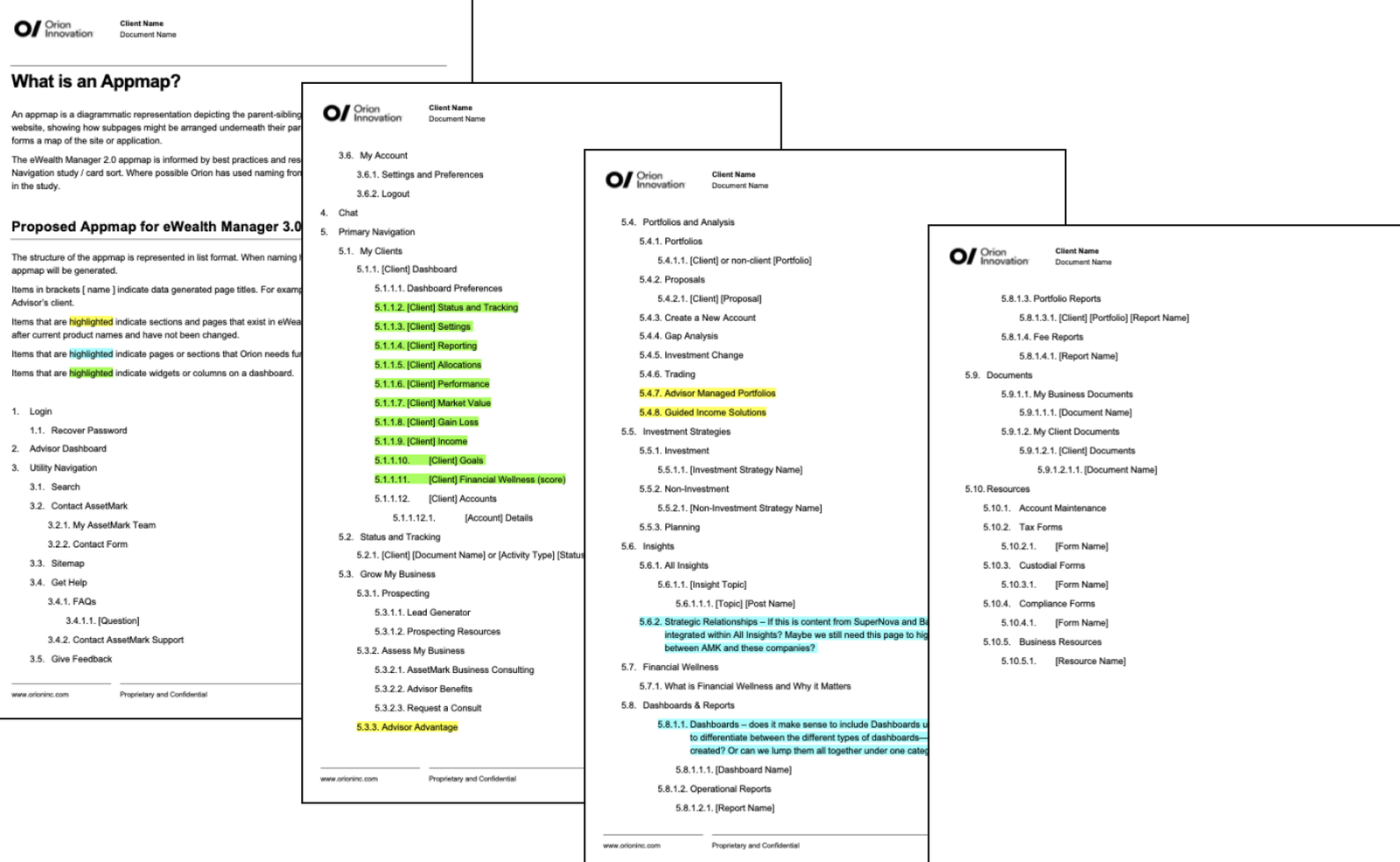 ia map pages mockup